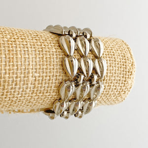 ALEXANDRA vintage wide silver tone bracelet - 