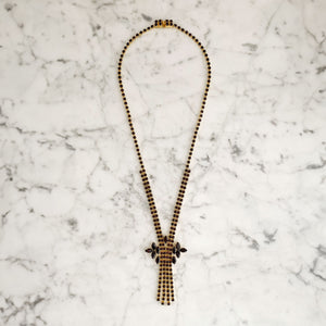 ALIA dark garnet rhinestone necklace - 