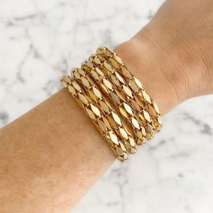 AMILA wide gold mesh chain bracelet - 