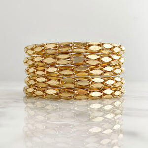 AMILA wide gold mesh chain bracelet-GREEN BIJOU