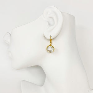 BENTON gold and crystal drop earrings - 
