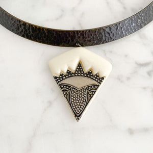 BLAIR Art Deco metal collar necklace - 