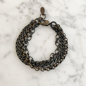 CHEYENNE dark chain multi strand bracelet - 
