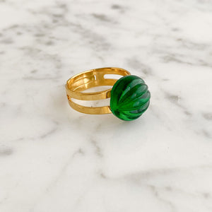 DARYLE emerald cocktail ring-GREEN BIJOU