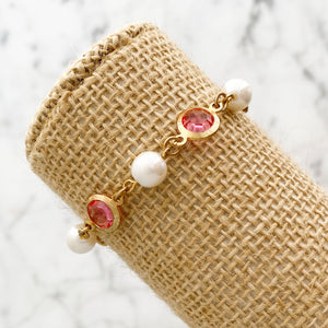 FULTON pearl and pink crystal bracelet - 