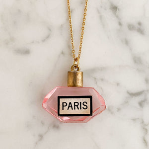 GEMMA Paris pink perfume pendant necklace-GREEN BIJOU