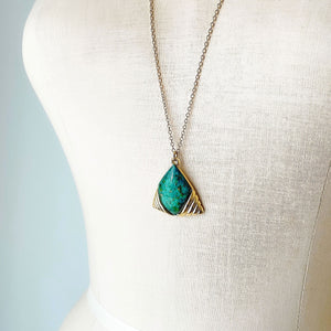 HANSON green triangle pendant necklace - 