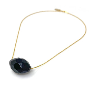 LUKAS vintage onyx 14kt gold necklace - 