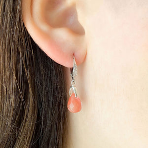 MARCEL pink crystal and sterling earrings - 