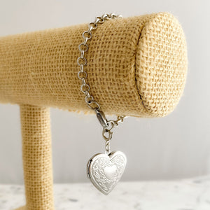 ORLA silver heart locket bracelet - 