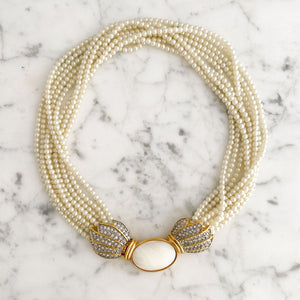 POSEY multi-strand pearl necklace-GREEN BIJOU