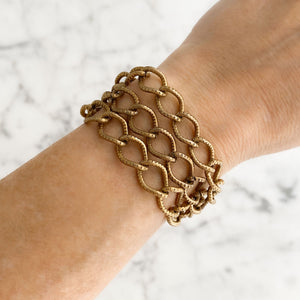 QUINCY silver leaf brass chain bracelet - 