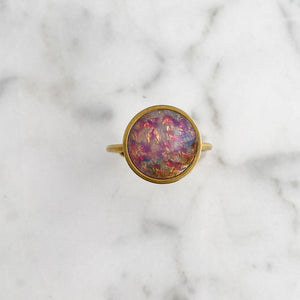 RUSSELL silver opal cocktail ring - 