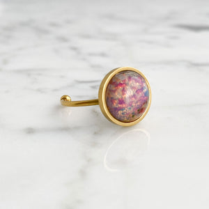RUSSELL silver opal cocktail ring-GREEN BIJOU