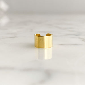 SOLOMON 18kt gold plated steel ear cuff-GREEN BIJOU