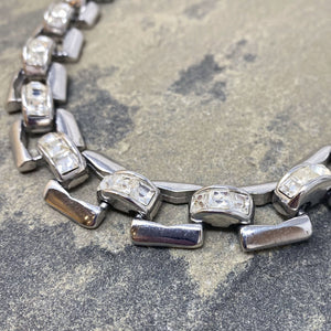 AVONDALE silver rhinestone chain necklace - 
