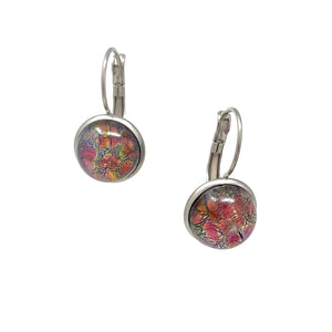BENTON silver and fire opal drop earrings-GREEN BIJOU