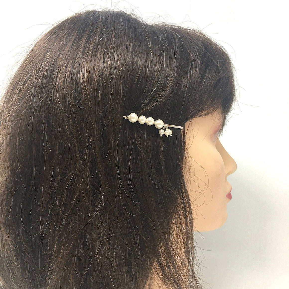BOBBI vintage pearl silver hair pin-GREEN BIJOU
