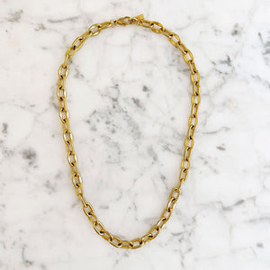 FIELDS gold link chain necklace-GREEN BIJOU