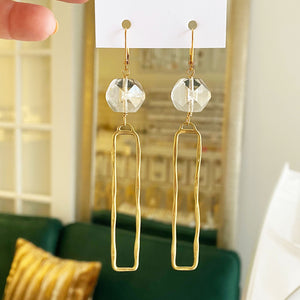 JINAN minimalist long gold earrings - 