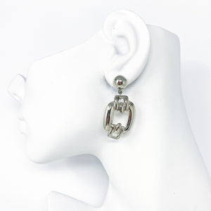 KARINA silver statement earrings - 