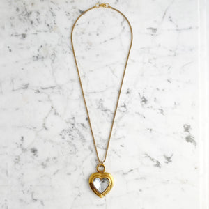 LIONEL gold crystal heart pendant necklace - 