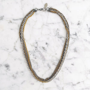 MASON mixed metal chain necklace-GREEN BIJOU