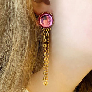 SHEA Gold Chain Jacket Earrings - 