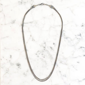 TONKA short layered herringbone necklace-GREEN BIJOU