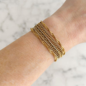 AIMEE assorted vintage gold tone chain toggle clasp bracelet - 