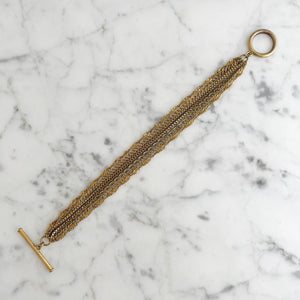 AIMEE assorted vintage gold tone chain toggle clasp bracelet - 