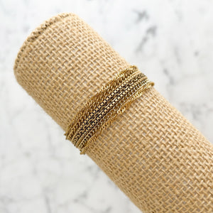 AIMEE assorted vintage gold tone chain toggle clasp bracelet - 