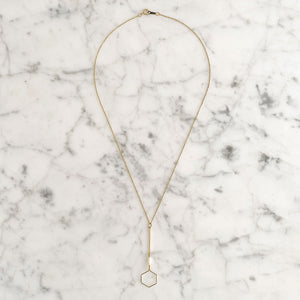 AINSLAY gold hexagon pendant necklace - 
