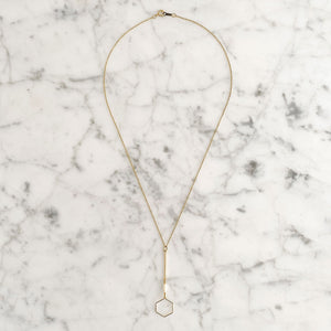 AINSLAY gold hexagon pendant necklace - 