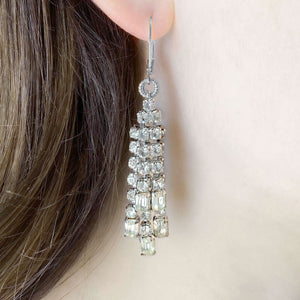 ALDRICH vintage silver and clear rhinestone dangle earrings - 