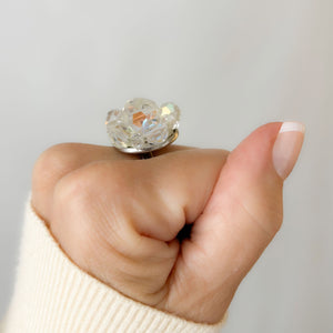 ALEXANDER vintage aurora borealis crystal cluster ring - 
