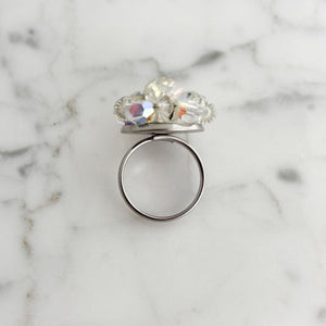 ALEXANDER vintage aurora borealis crystal cluster ring - 
