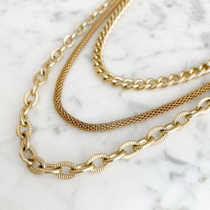 ALFIE triple strand gold layered necklace - 