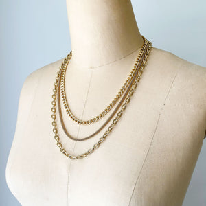 ALFIE triple strand gold layered necklace - 