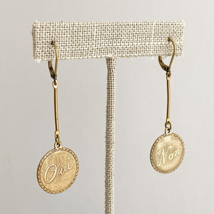 ANAIS Oui et Non oxidized brass french earrings - 