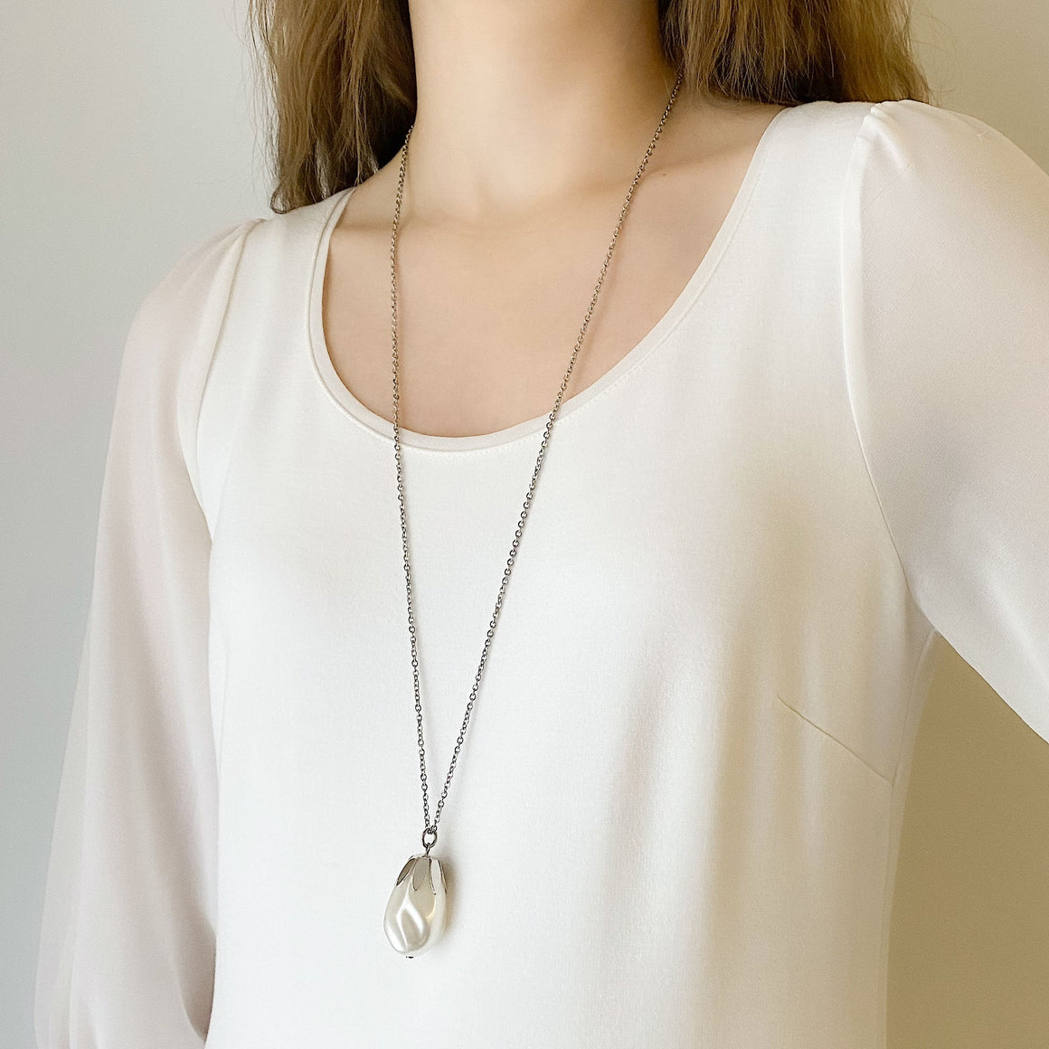 ANDERSON vintage statement pearl necklace-GREEN BIJOU