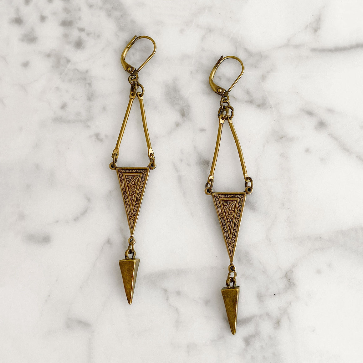 ARCHIE Art Deco style earrings-GREEN BIJOU