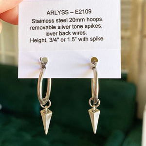 ARLYSS silver spike hoop earrings - 