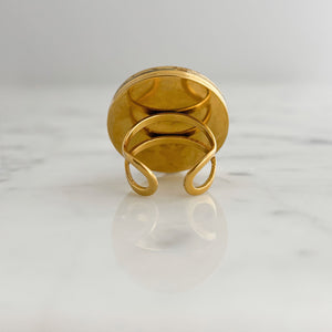 ARTHUR vintage carved black gladiator relief carnelian ring - 
