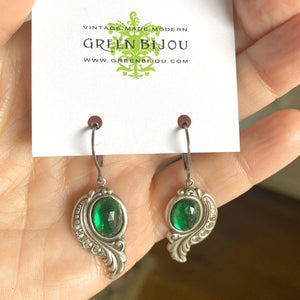 AUGUSTINE Art Nouveau emerald earrings - 