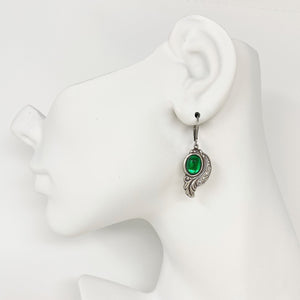 AUGUSTINE Art Nouveau emerald earrings - 