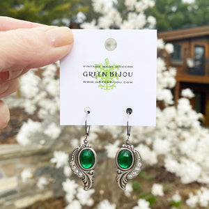 AUGUSTINE Art Nouveau emerald earrings - 