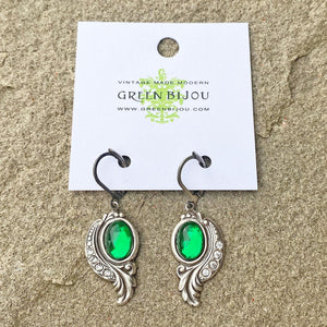 AUGUSTINE Art Nouveau emerald earrings - 