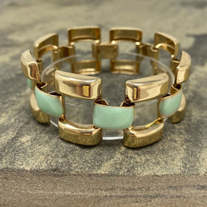 AVONLEA vintage wide gold bracelet - 