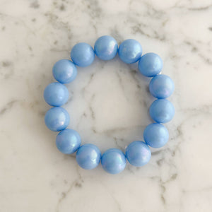 DELORES chunky iridescent beaded stretch bracelet - 